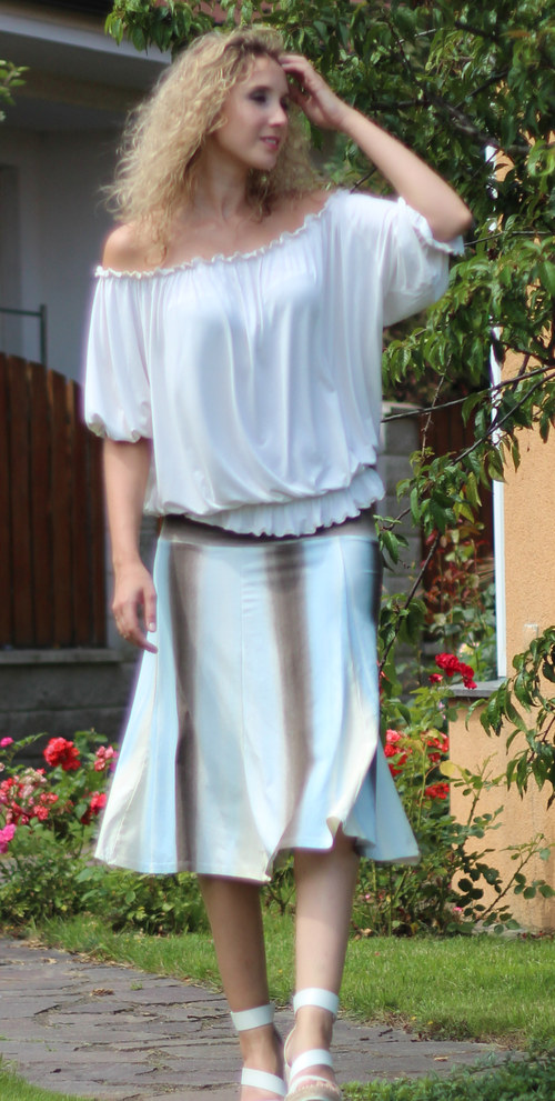 Šestidílná pruhovaná sukně — foto 5
