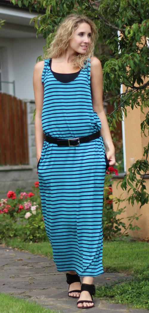 Pruhovaná šatová sukně — foto 2