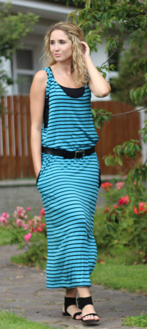Pruhovaná šatová sukně — foto 4