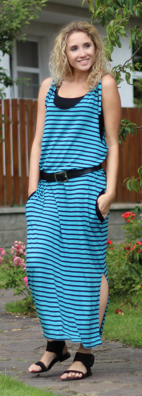 Pruhovaná šatová sukně — foto 6