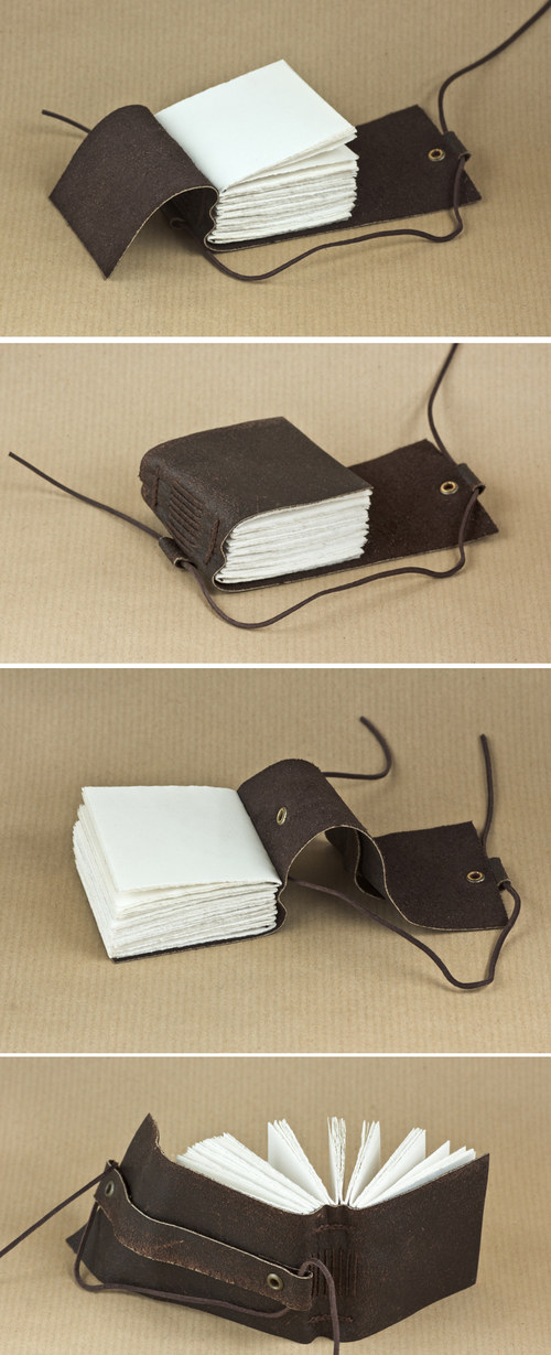 Malý kožený Mini Journal - Mini Kostička — foto 4
