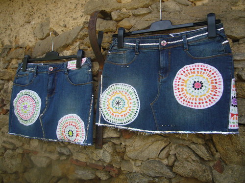 Denim mini " Mandala White" No. 10 - vel.38 — foto 2