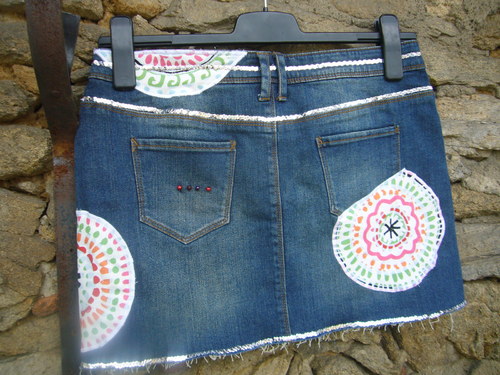 Denim mini " Mandala White" No. 10 - vel.38 — foto 6