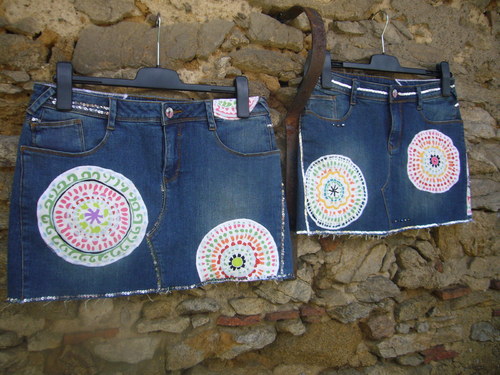 Denim mini " Mandala White" No. 11 - vel.42 — foto 2