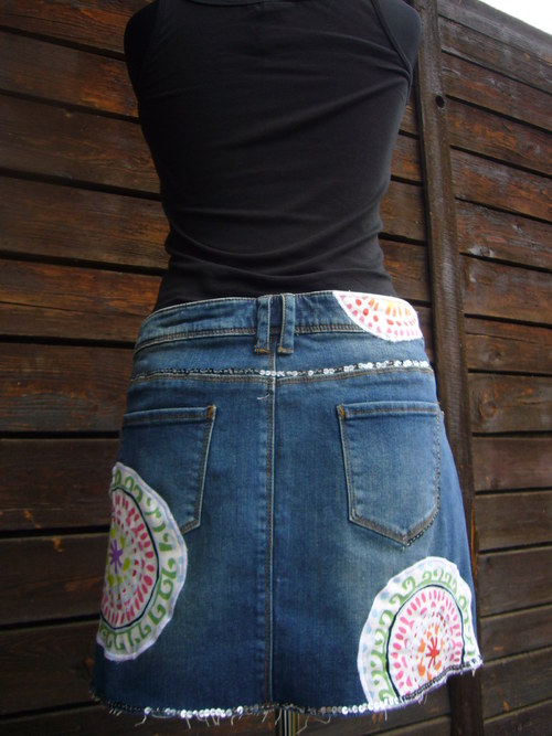 Denim mini " Mandala White" No. 11 - vel.42 — foto 5