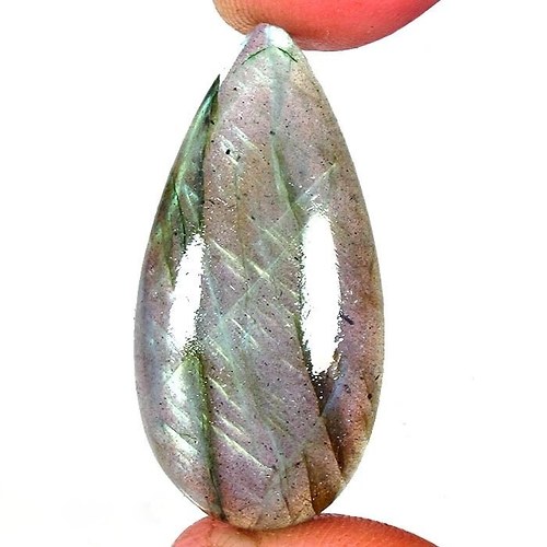 Labradorit - kabošon (19 x 38 x 8 mm) — foto 6