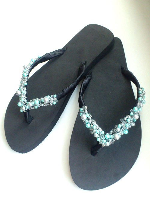 Flip-flop No.6 .. silver and mentol — foto 2