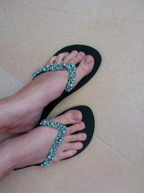 Flip-flop No.6 .. silver and mentol — foto 3