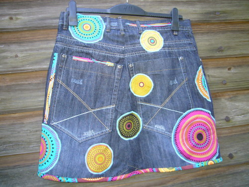 Denim sukně " Mandala" No.14 - Dark Blue — foto 6
