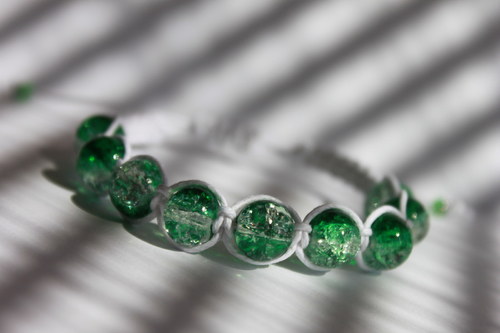 Miss green.. Náramek macrame/shamballa — foto 2