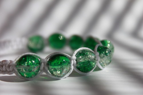 Miss green.. Náramek macrame/shamballa — foto 4