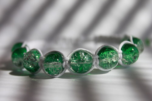 Miss green.. Náramek macrame/shamballa — foto 5
