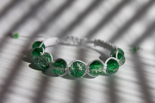 Miss green.. Náramek macrame/shamballa — foto 6