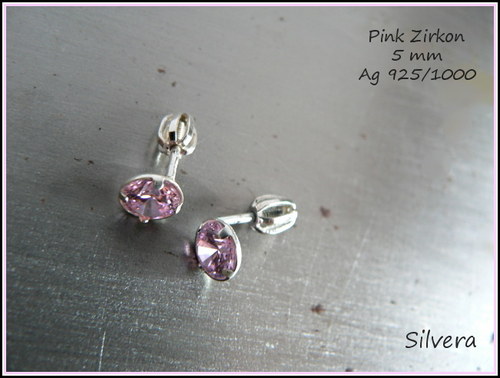 Stříbrné 925 Naušnice...Pink Z... — foto 2