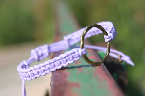 Levandulový.. Náramek makramé/shamballa — foto 2