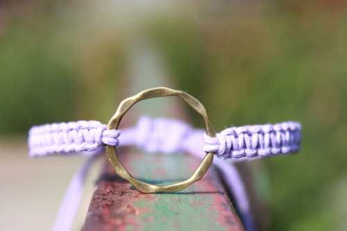 Levandulový.. Náramek makramé/shamballa — foto 4