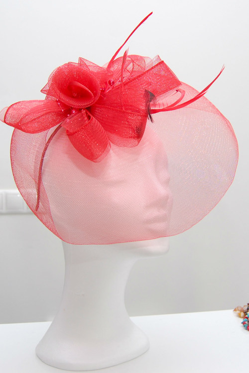 Lady Red ... klobouk či fascinator — foto 3