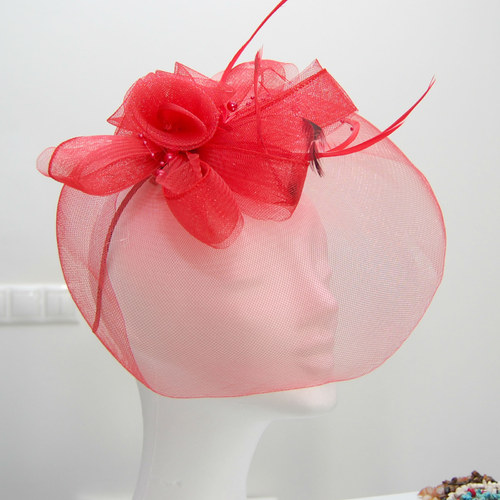Lady Red ... klobouk či fascinator — foto 4