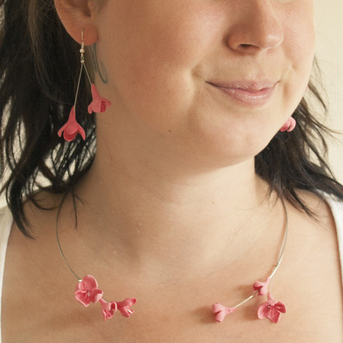 Sada květinových šperků - růžová — foto 2