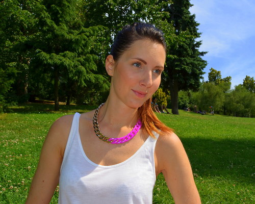 Plastic chain! VIOLET! GOLD! — foto 2