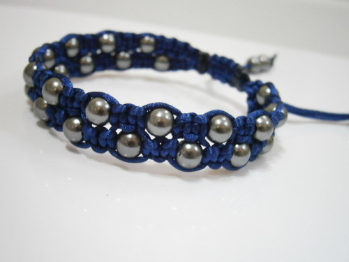 Náramek tmavě modrý (shamballa) — foto 2
