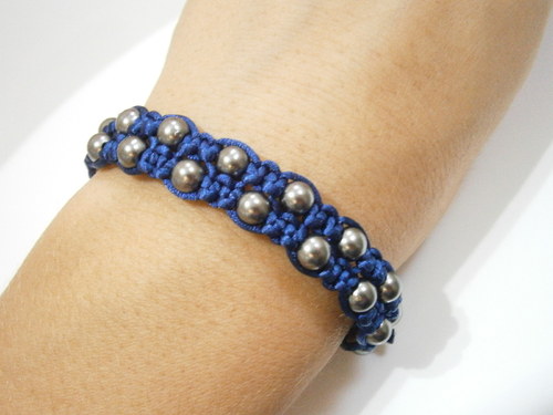 Náramek tmavě modrý (shamballa) — foto 3