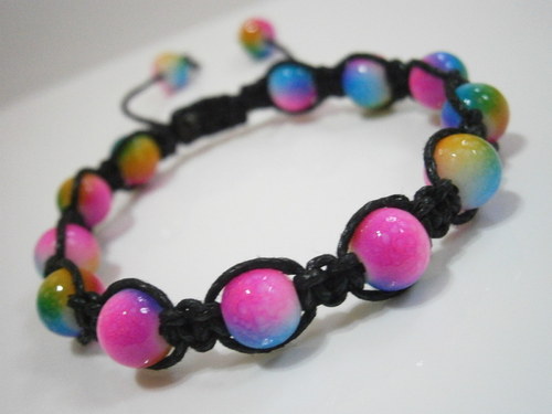 Náramek barevný, duhový (shamballa) — foto 5
