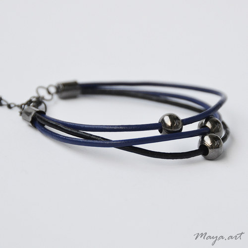 Tmavě modrý náramek "SIMPLE BRACELET" — foto 2
