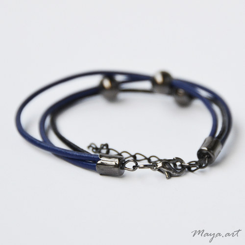 Tmavě modrý náramek "SIMPLE BRACELET" — foto 3