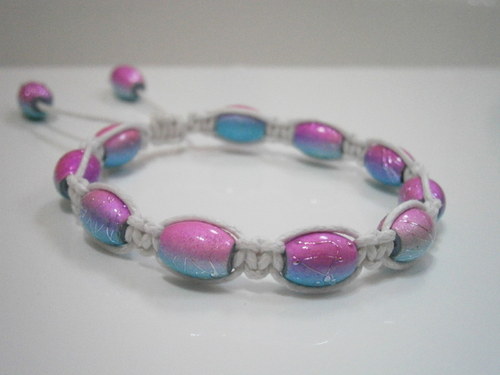 Náramek modrorůžový (shamballa) — foto 4