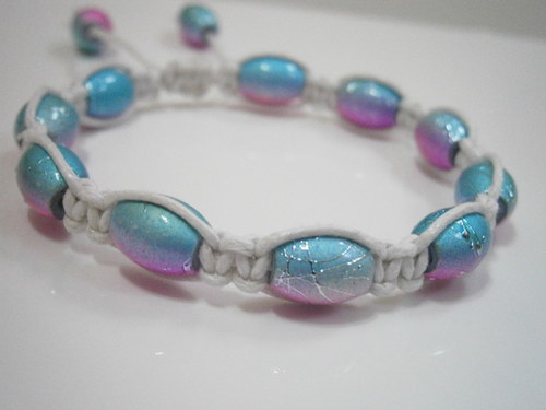 Náramek modrorůžový (shamballa) — foto 5