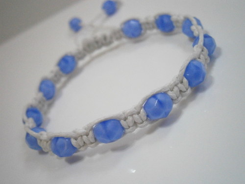 Náramek Shamballa modrý/bílý — foto 2