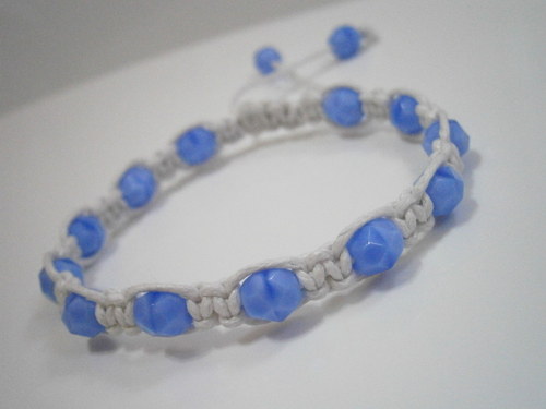 Náramek Shamballa modrý/bílý — foto 3