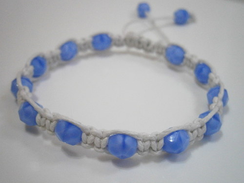 Náramek Shamballa modrý/bílý — foto 4