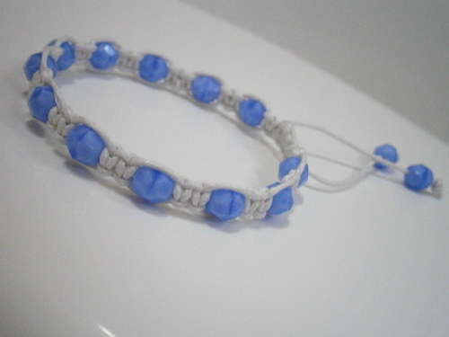 Náramek Shamballa modrý/bílý — foto 5