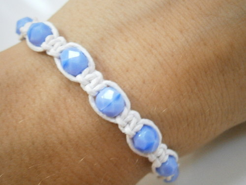 Náramek Shamballa modrý/bílý — foto 6