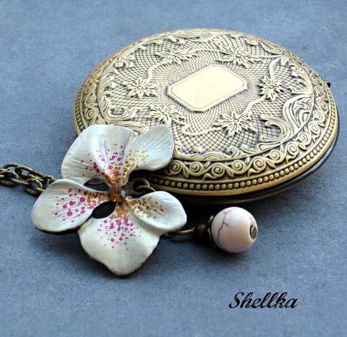 Náhrdelník - medailonek ,,ORCHIDEJ,,7 — foto 2