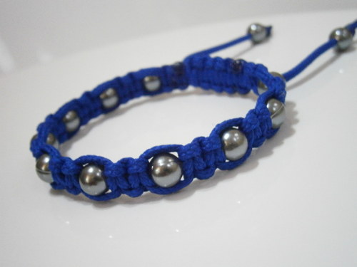 Náramek Shamballa tmavě modrý pánský — foto 3