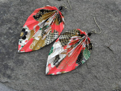 - origami leaf - náušnice — foto 2