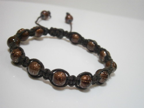 Shamballa náramek hnědý — foto 2
