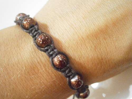 Shamballa náramek hnědý — foto 4