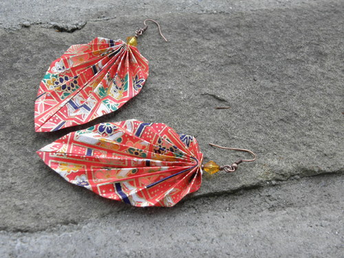 - origami leaf - náušnice — foto 3