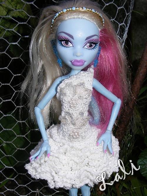 Monster High - háčkované letní šatičky 3. -Bílé — foto 4