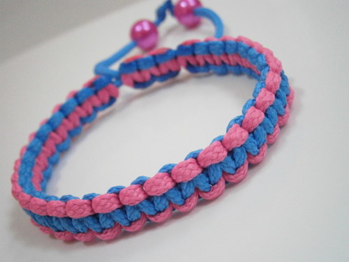 Oboustranný Shamballa náramek modrorůžový — foto 2