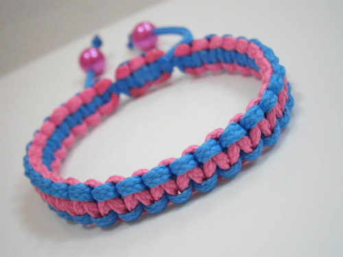 Oboustranný Shamballa náramek modrorůžový — foto 3