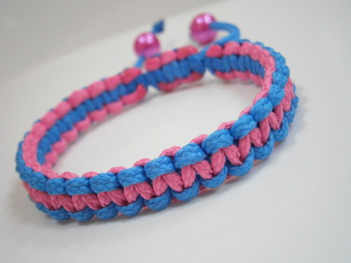 Oboustranný Shamballa náramek modrorůžový — foto 4