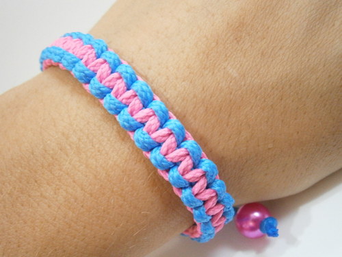 Oboustranný Shamballa náramek modrorůžový — foto 5