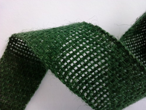 Jutová stuha zelená 4 cm — foto 2