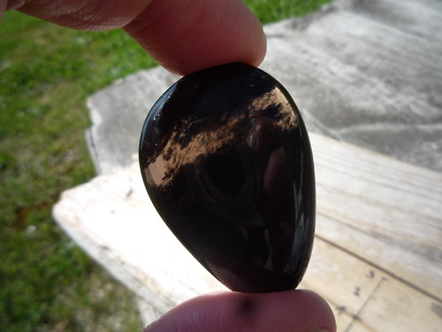 Placička - obsidián kouřový B 2166 — foto 2