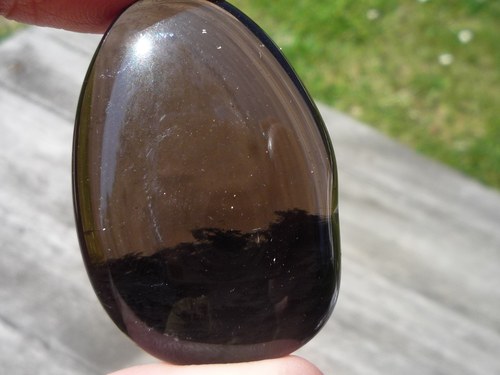 Placička - obsidián kouřový B 2172 — foto 2